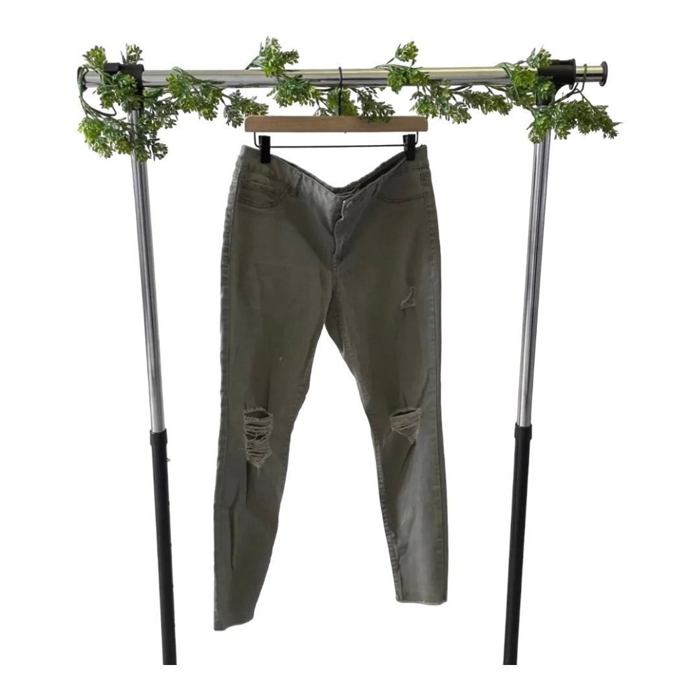 Womens Refuge Olive Green Jeans